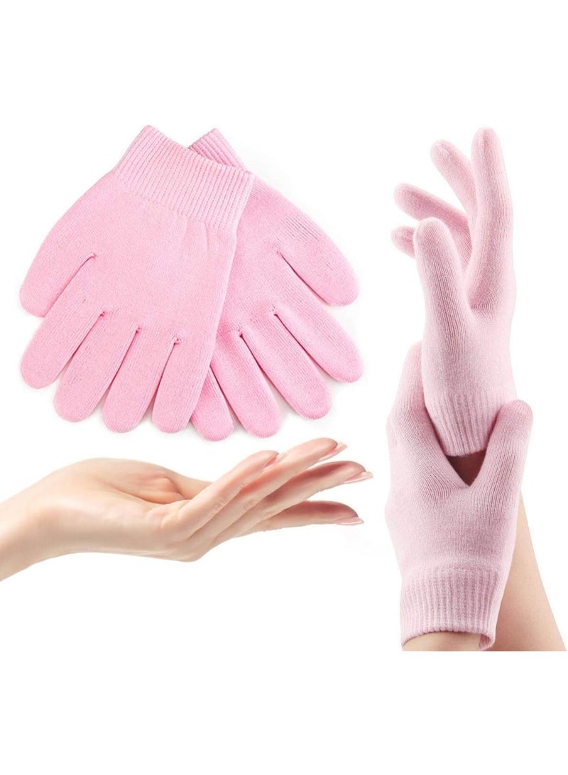 قفازات سيليكون مرطبة لليدين - عبوة من قطعتين: علاج فعال لليدين الجافة والمتشققة - قفازات مرنة وقابلة لإعادة الاستخدام للعناية اليومية - متعددة الألوان - Image 1